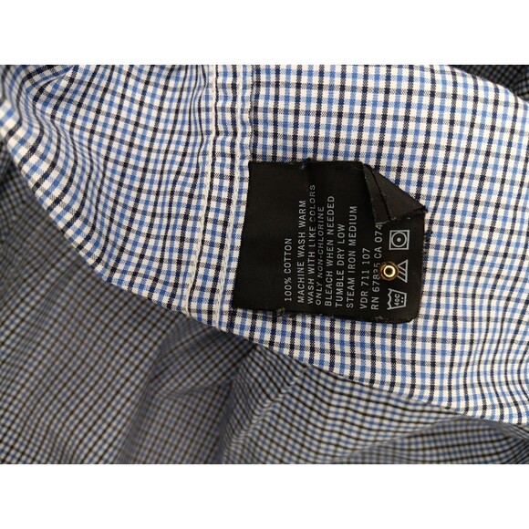 Men's Nautica Medium Button Up Long Sleeve Blue/Multi Collor Check - Picture 5 of 5